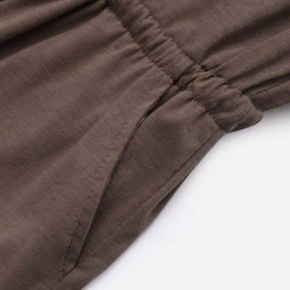 V-neck Drawstring Waist Playsuit - Picture 7 of 10